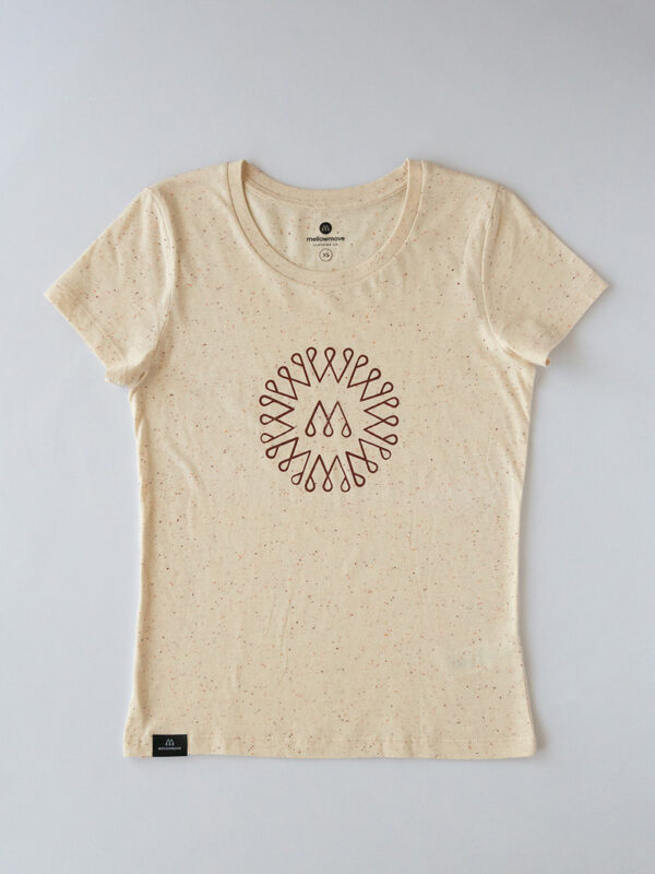 THE BLOSSOM - T-Shirt<br>ecru neppy mandarine