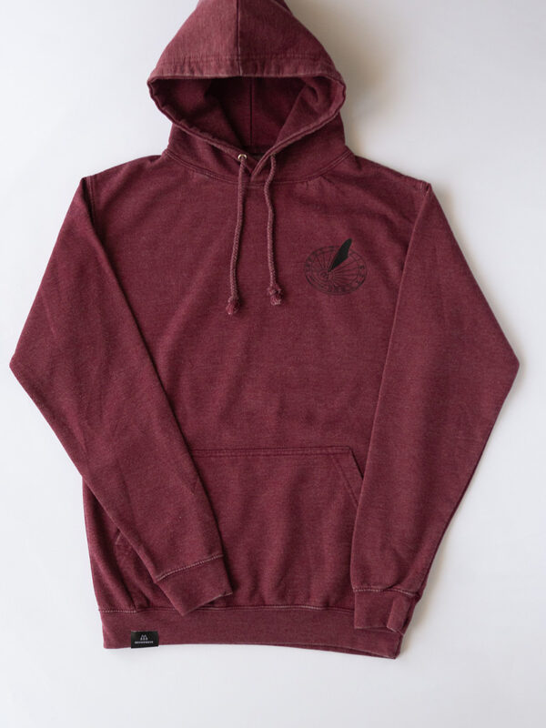 THE CLOCK - Hoodie<br>washed burgundy